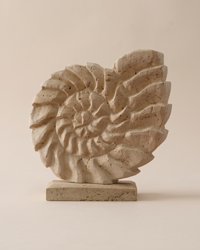 Travertine Nautilus Sculpture (One Piece)
