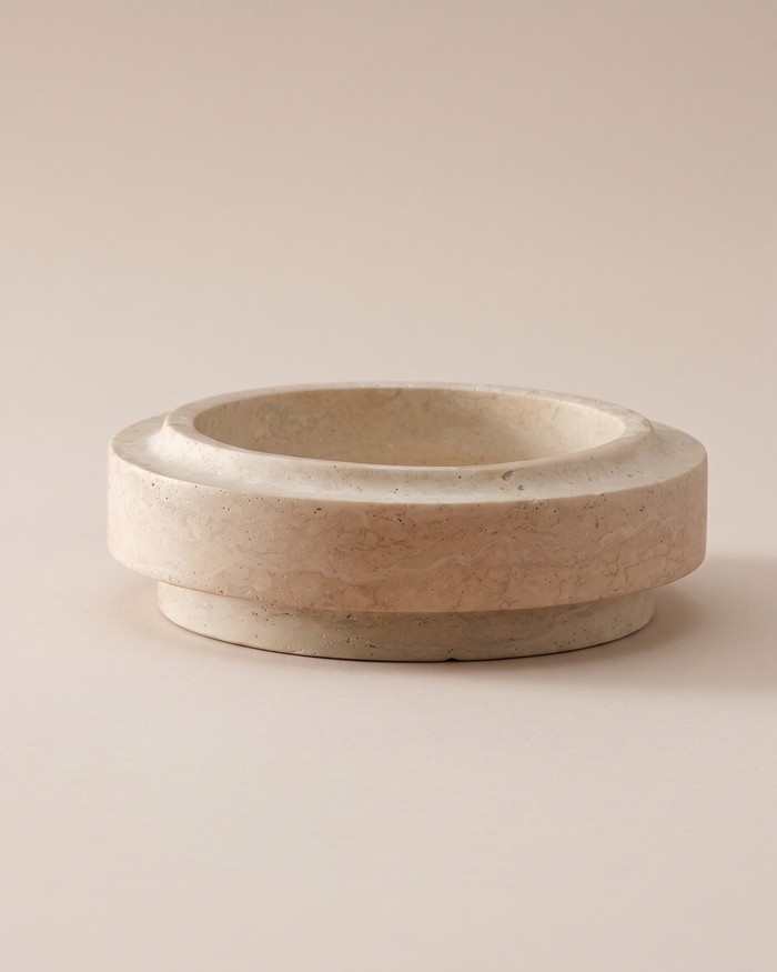 Travertine Pedestal Bowl (One Piece)