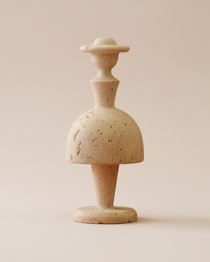 Female Silhouette Travertine Sculpture (One Piece)