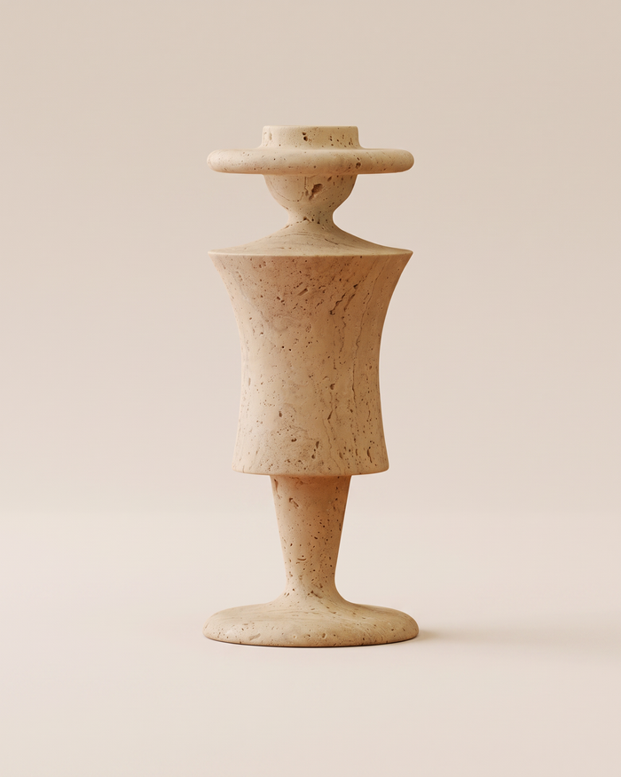 Male Silhouette Travertine Sculpture (One Piece)