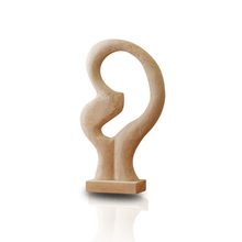 Handmade Travertine Sculpture for Interior Display, Beige & Abstract Organic Form - Alfiq's Store