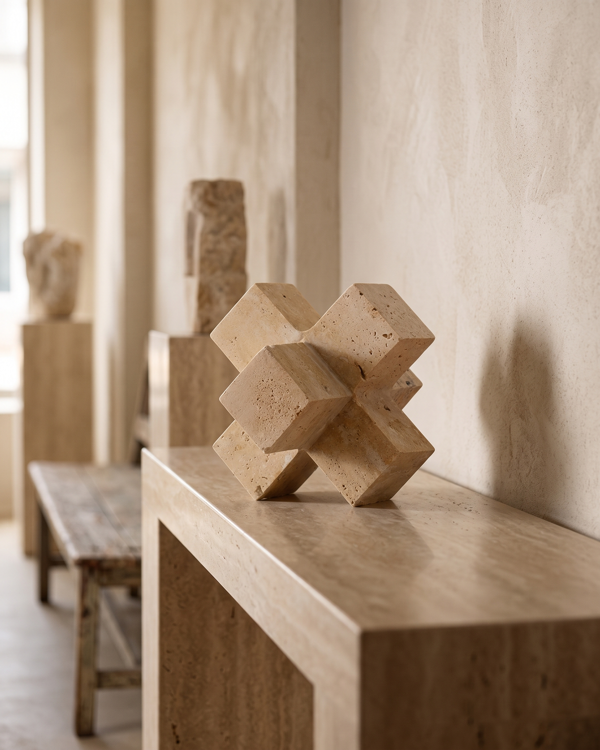 Travertine Plus Sculpture (One Piece)