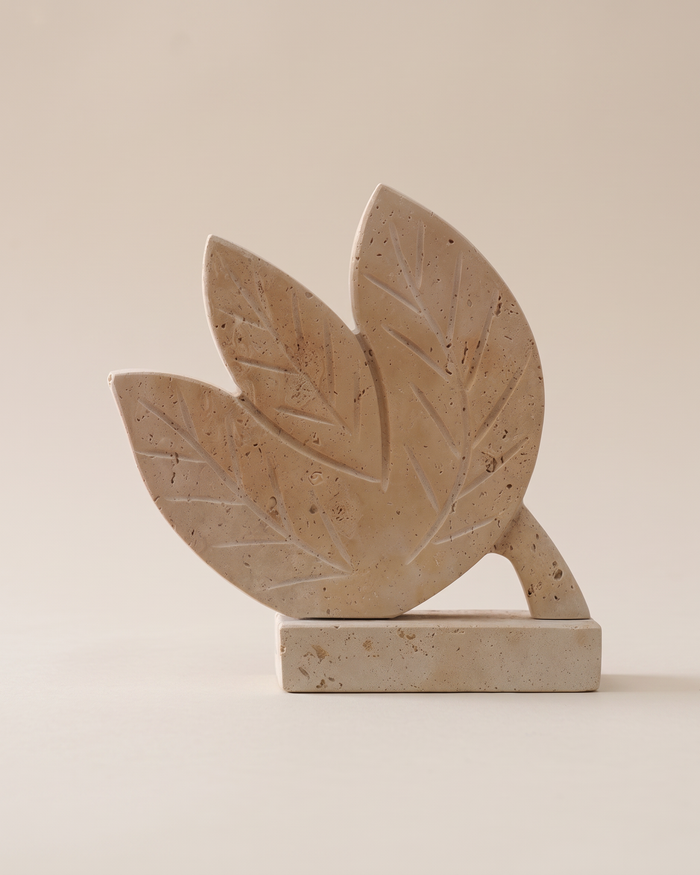 Travertine Tulip Leaf Sculpture (One Piece)