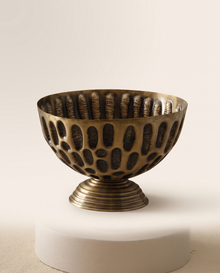 Embossed Brass Bowl – Textured Elegance