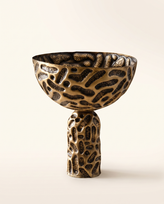 Embossed Brass Bowl – XL Statement Piece