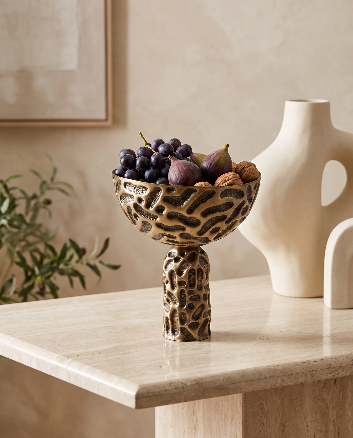 Embossed Brass Bowl – XL Statement Piece