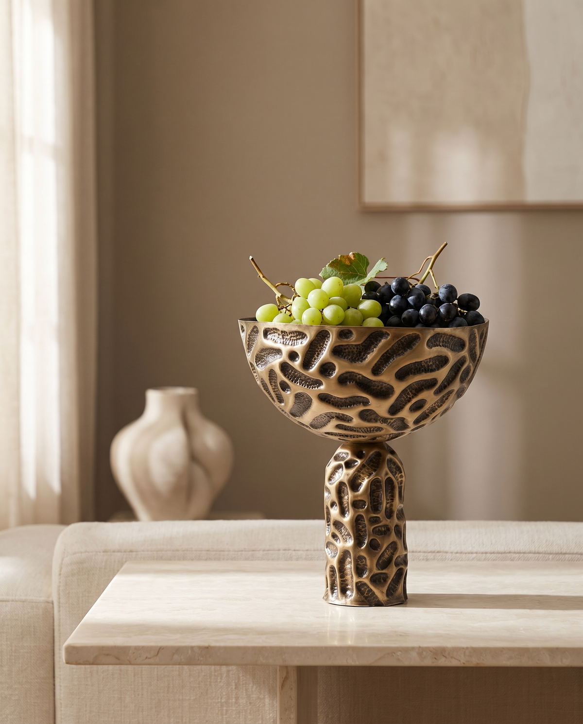 Embossed Brass Bowl – XL Statement Piece
