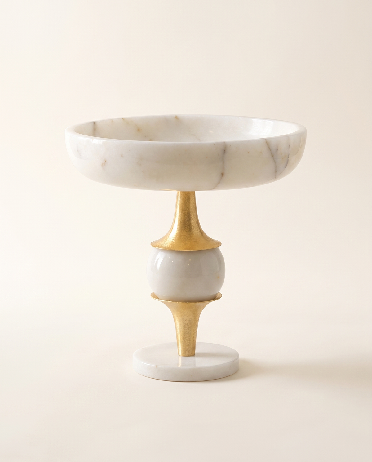 XL Elevated Marble & Brass Bowl