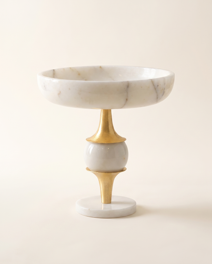 XL Elevated Marble & Brass Bowl