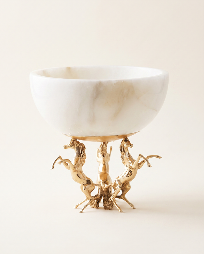 Marble Bowl on Three Brass Horses II