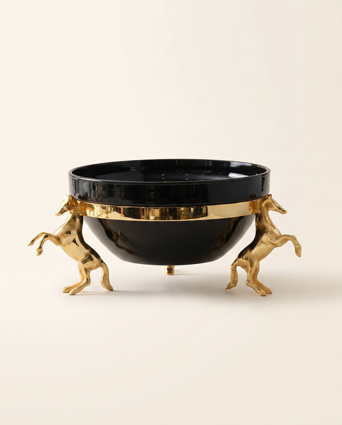 Circle Marble Bowl with Three Horses