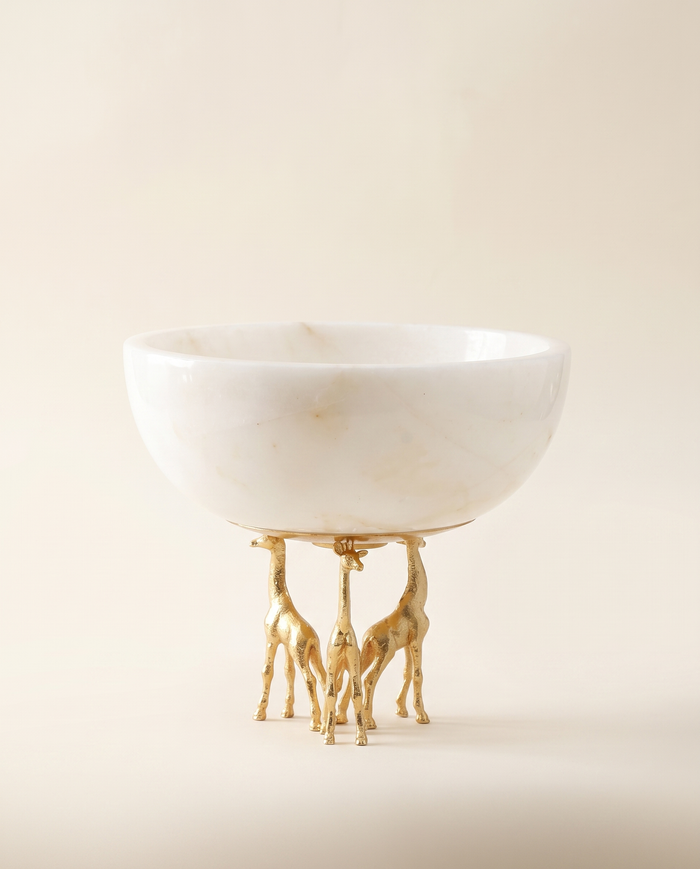 Marble Bowl with Three Giraffes