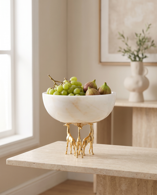 Bowl with Three Giraffes II
