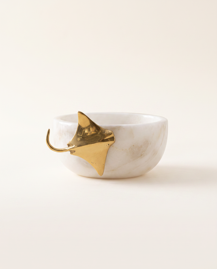 Marble Bowl with Golden Stingray Accent