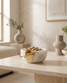 Marble Bowl with Golden Stingray Accent