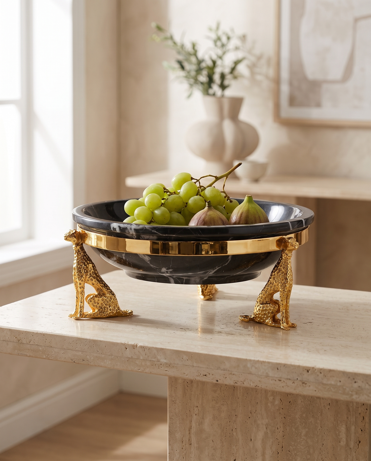 Marble Bowl with Three Slats