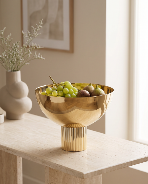 Brass Bowl on Inlaid Base