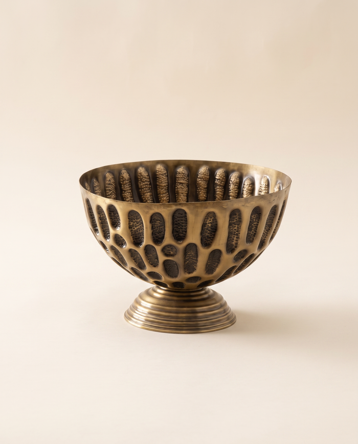 Embossed Brass Bowl – Textured Elegance
