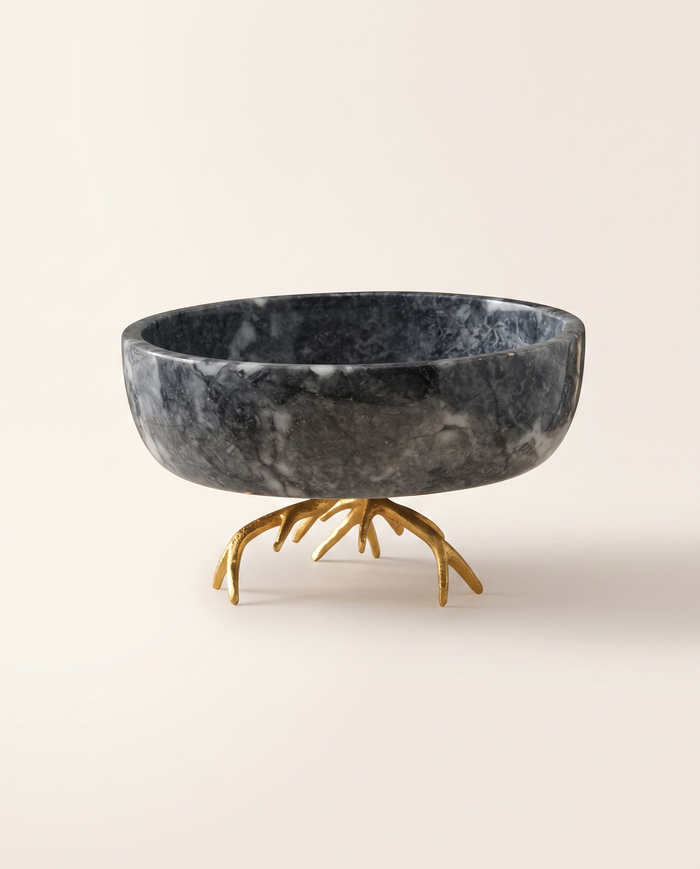 Bowl on Brass Horn Base
