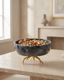 Bowl on Brass Horn Base