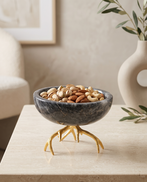 Bowl on Brass Horn Base III