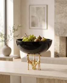 Bowl with Three Giraffes II