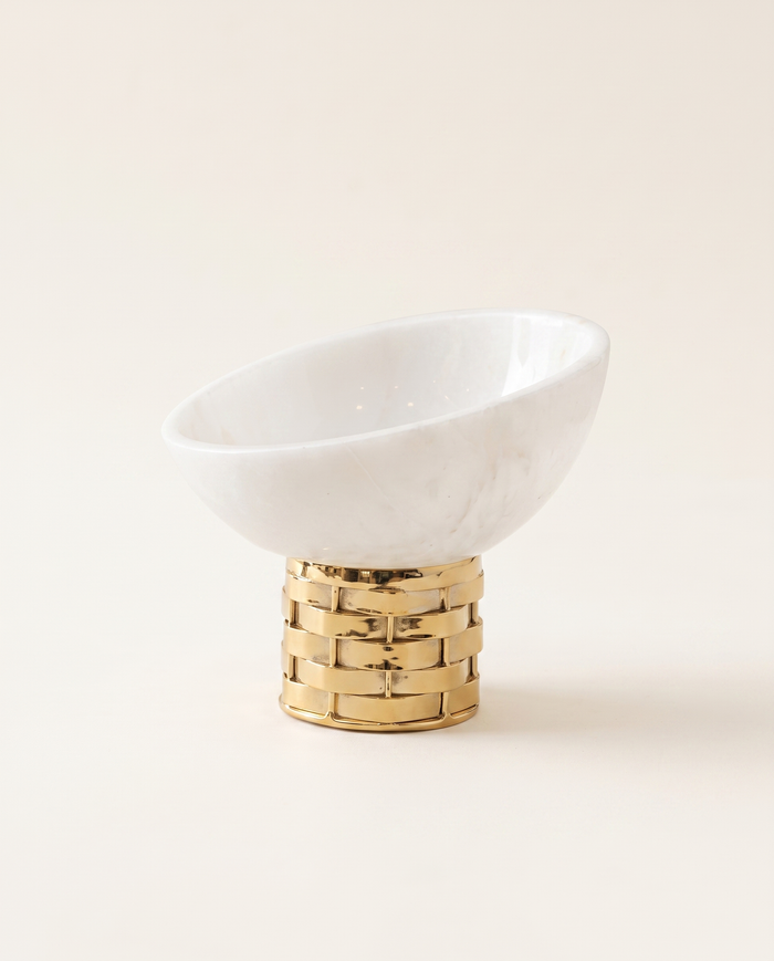 Asymmetric Bowl on Gold Woven Base