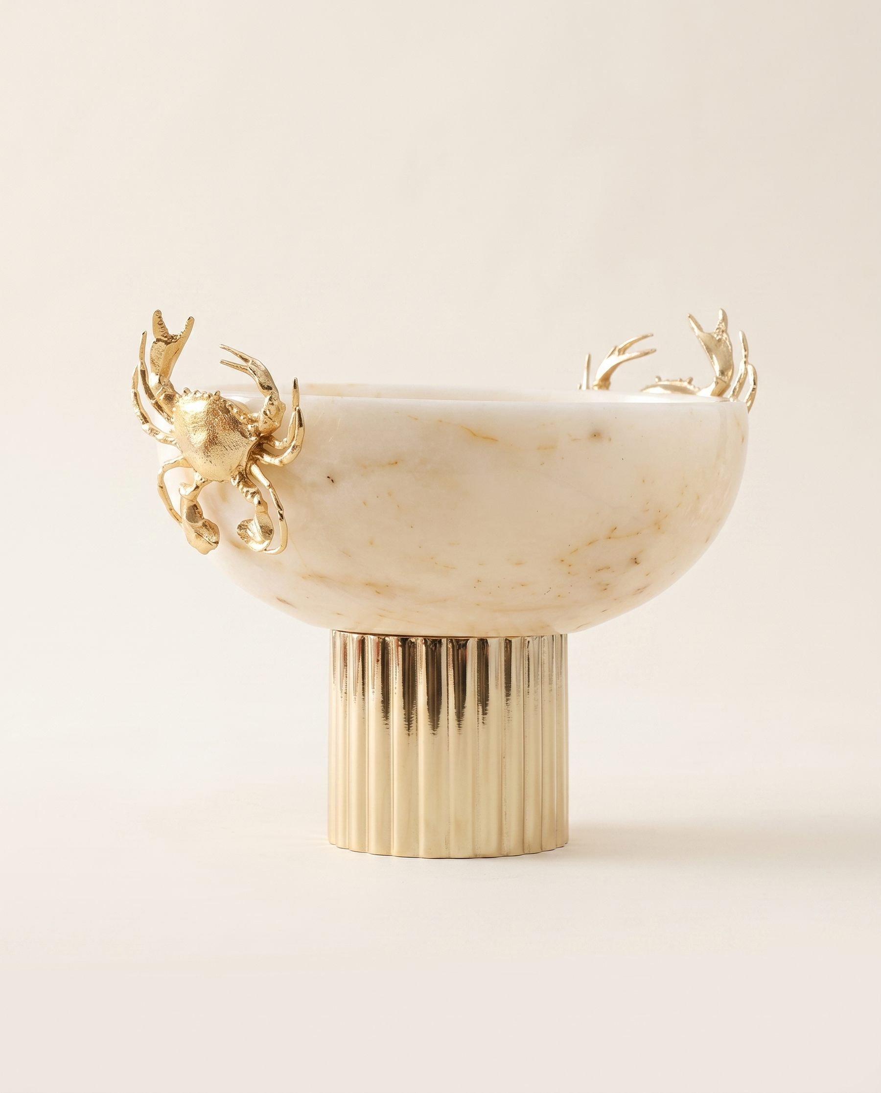 Inlaid-Base Bowl with Two Crabs