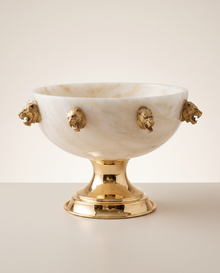 Bowl with Multiple Tigers — White