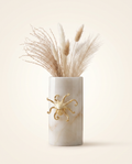 Octopus Vase in White Marble & Aged Brass – Sculptural Decorative Vase
