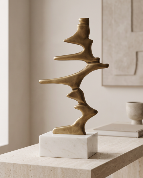 Ban Aged Brass Sculpture