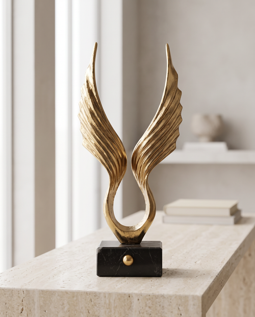 Brass Angel Wing Sculpture