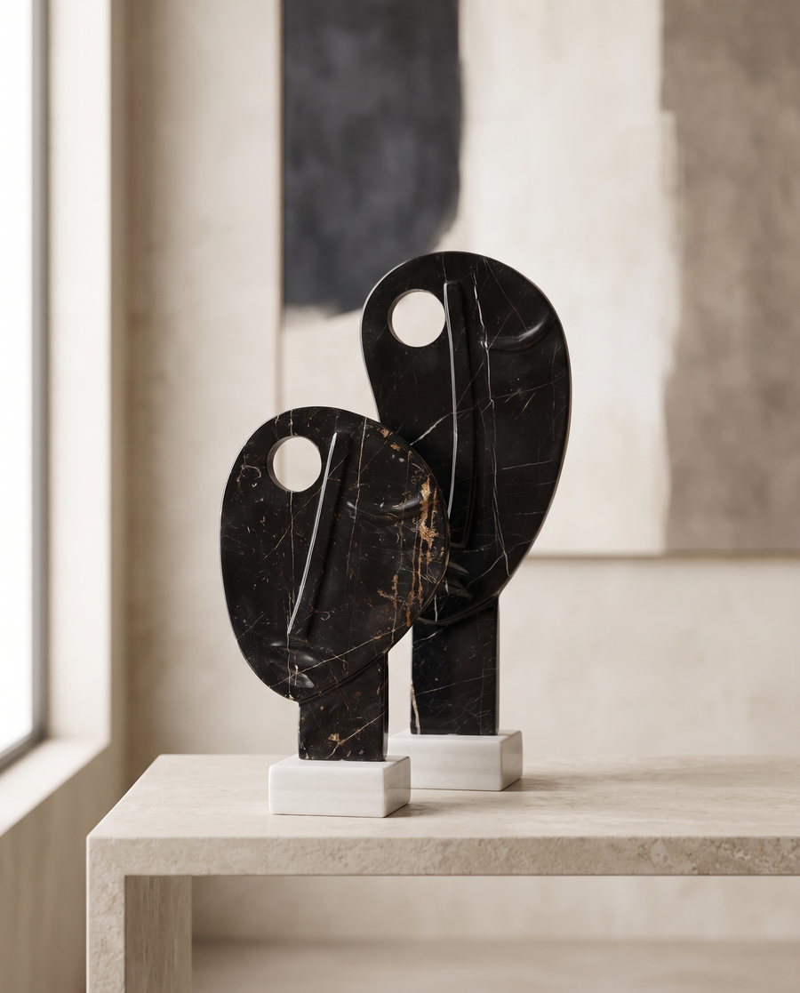 Abstract Marble Face Decorative Object II
