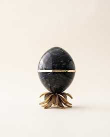 White Marble Lotus Egg Sculpture