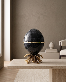 White Marble Lotus Egg Sculpture