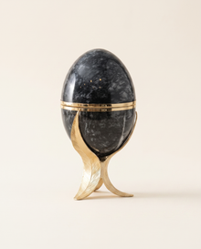 White Marble Lotus Egg Sculpture