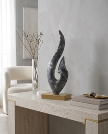 Octopus Leg Marble Sculpture on Brass Base