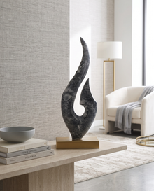 Octopus Leg Marble Sculpture on Brass Base