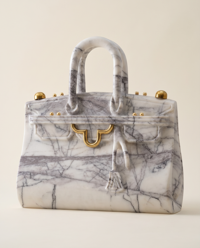 Marble Handbag Sculpture – Luxe Artisan Accent