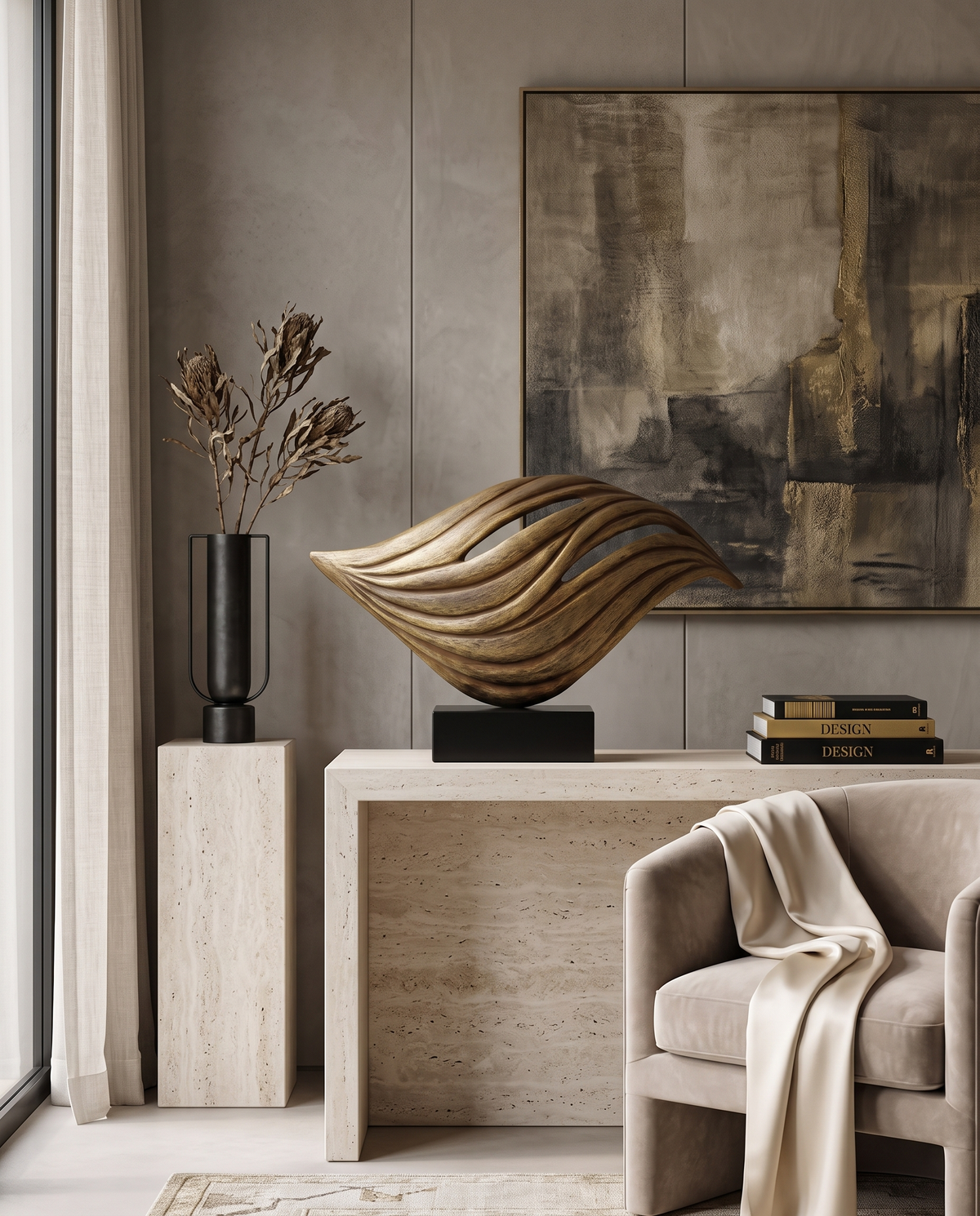 Copper Wave Sculpture – Edza Decor VII