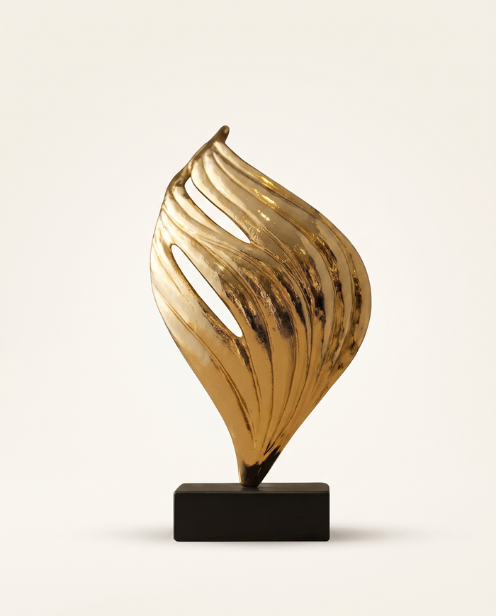 Golden Flame Sculpture Decor