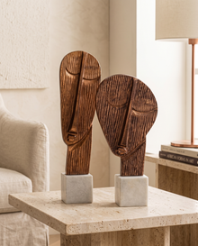 Abstract Brass Face Set of 2 Size