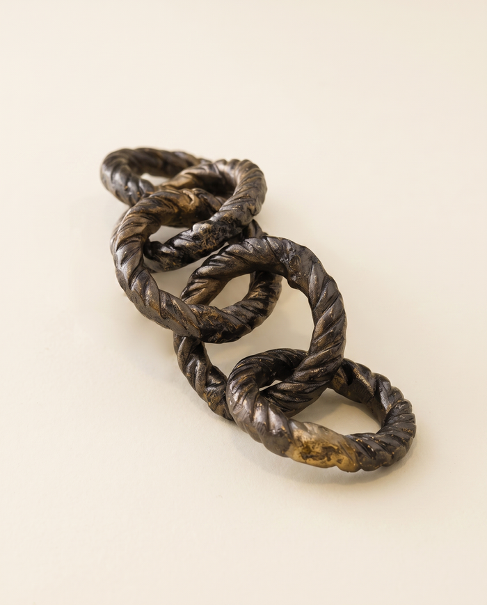 Bronze Twisted Chain Sculpture