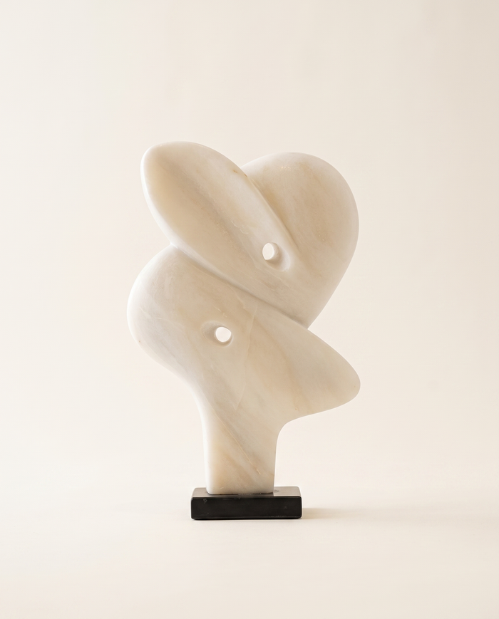 Abstract Marble Embrace Sculpture