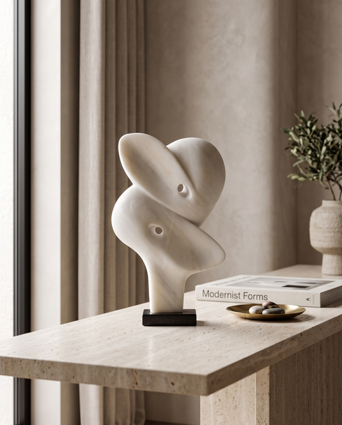 Abstract Marble Embrace Sculpture