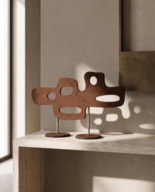 Two-Footed Leather Decorative Object