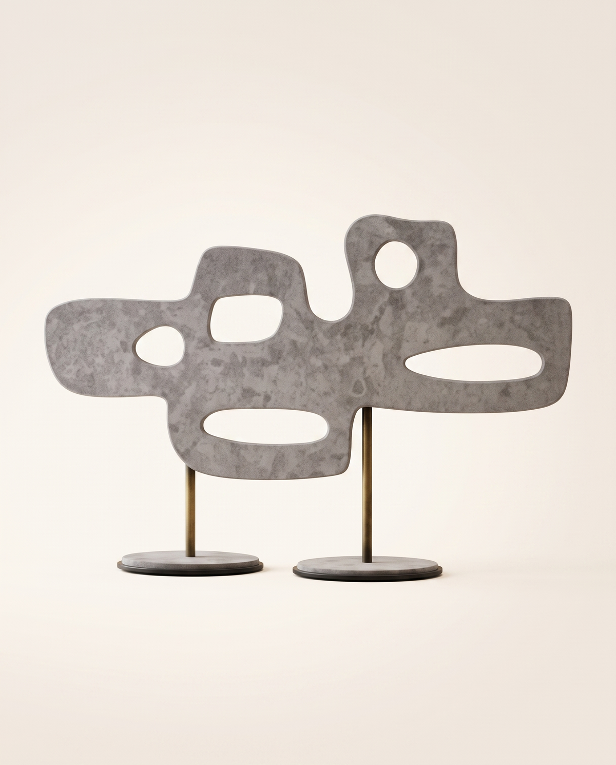 Two-Footed Leather Decorative Object