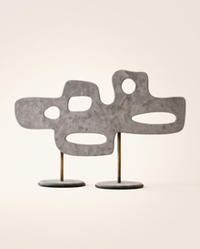 Two-Footed Leather Decorative Object