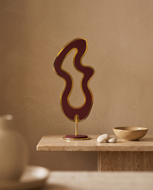 Nubuck Amorphous Abstract Decor - styled warm beige console scene