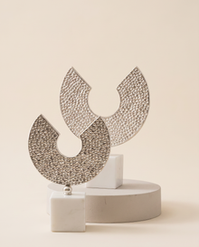 Honeycomb Decorative Object II - warm ivory studio hero shot